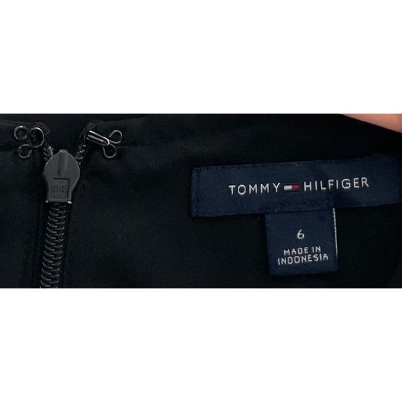 Tommy Hilfiger Women's Size 6 Black & White Sleeveless Ruffle Dress - Picture 5 of 6